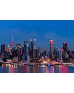 Leowefowa NYC Party Backdrop 10x8ft New York City Night View Backdrop Skyscraper Skyline Background for Photography Lover Wedding Photo Booth NYC Theme Bday Banner Props Indoor Decors Wallpaper