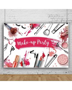 Leowefowa Children Make Up Party Backdrop 7x5ft Vinyl Full Frame Scattered Cosmetics Brushes Photography Background Child Baby Girl Portrait Shoot Tea Party Banner Photo Booth Props