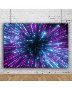 Leowefowa 7x5ft Let's Glow Neon Party Backdrop Vinyl Splendid Purple Blue Radial Light Rays Futuristic Style Photography Background The 80 90's Disco Party New Year Party Banner Studio
