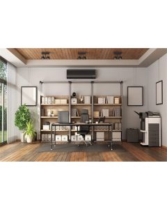 Leowefowa Back to School Backdrop 7x5ft Modern Office Interior Shelf Office Desk and Chair Wood Floor Vinyl Photography Background Work at Home Clerk Staff Photo Shoot