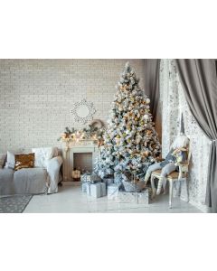 Leowefowa 7X5FT Vinyl Photography Backdrop Merry Fireplace Sofa Shabby Brick Wall Interior Background Baby Kids Adults Photo Studio Props