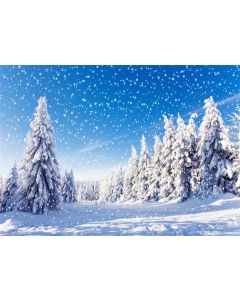 Leowefowa Picturesque Winter Snowy Pine Forest Backdrop 7x5ft Vinyl Merry Christmas Photography Background Christmas Village Display Children Adult Photo Shoot Xmas Party Banner Snowscape Wallpaper