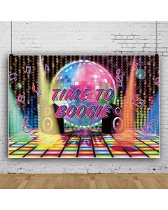 Leowefowa Time to Boogie Backdrop Vinyl 9x6ft 80's 90's Disco Party Background Kids Adult Themed Birthday Party Banner Studio Photo Props Wallpaper Decades Party